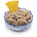 Homemade frijoles with tortilla chips Royalty Free Stock Photo