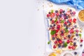 Homemade frozen Yogurt Bark Royalty Free Stock Photo