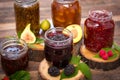 Homemade fruit jam in the jar Royalty Free Stock Photo