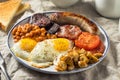 Homemade Full English Breakast with Eggs Sausage