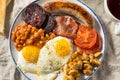 Homemade Full English Breakast with Eggs Sausage