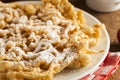 Homemade Funnel Cake with Powdered Sugar Royalty Free Stock Photo