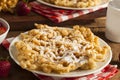 Homemade Funnel Cake with Powdered Sugar Royalty Free Stock Photo