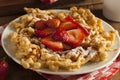 Homemade Funnel Cake with Powdered Sugar Royalty Free Stock Photo