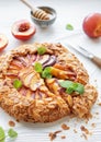 Homemade galette with peaches