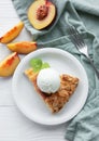 Homemade galette with peaches