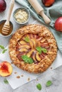 Homemade galette with peaches