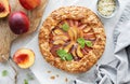 Homemade galette with peaches