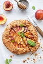 Homemade galette with peaches