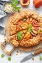 Homemade galette with peaches