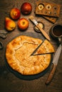 Homemade Galette Pie with Apples and Pears