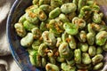 Homemade Garlic Sauteed Fava Beans Royalty Free Stock Photo