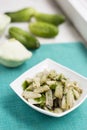 Homemade garnish of cucumbers with parsley