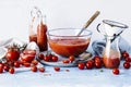 Homemade gazpacho tomato soup food photography Royalty Free Stock Photo