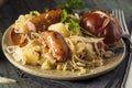 Homemade German Sausage and Sauerkraut