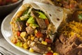 Homemade Giant Beef Burrito Royalty Free Stock Photo