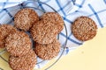 Homemade ginger coockie with sesame Royalty Free Stock Photo