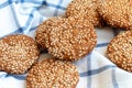 Homemade ginger coockie with sesame Royalty Free Stock Photo