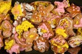 Homemade gingerbread as nice christmas background Royalty Free Stock Photo