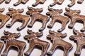 Homemade gingerbread biscuits in shape of elks