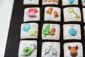 Homemade gingerbread christmas cookies advent calendar on black background Royalty Free Stock Photo