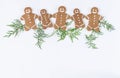 Homemade gingerbread christmas cookies top view Royalty Free Stock Photo