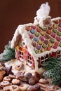 Homemade gingerbread house Royalty Free Stock Photo