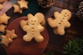 Homemade Gingerbread Man Christmas Cookies Recipe Royalty Free Stock Photo