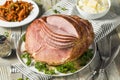 Homemade Glazed Easter Spiral Cut Ham Royalty Free Stock Photo