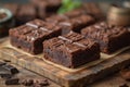 Homemade gluten free brownies with chocolate and coffee glazing