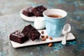 Homemade gluten free dark chocolate brownie cake Royalty Free Stock Photo