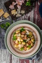 Homemade gnocchi with parmesan chicken