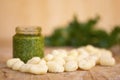 homemade gnocchi and pesto