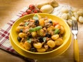 Homemade gnocchi with ragout sauce