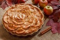 Homemade gourmet apple pie baked sweet traditional