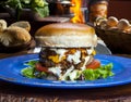 Homemade gourmet burger Royalty Free Stock Photo