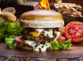 Homemade gourmet burger Royalty Free Stock Photo