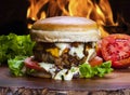 Homemade gourmet burger Royalty Free Stock Photo