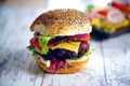 Homemade gourmet Hamburger Royalty Free Stock Photo