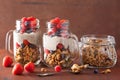 homemade granola and chia seed pudding with berry healthy breakfast Royalty Free Stock Photo