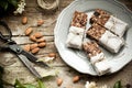 Homemade granola energy bars Royalty Free Stock Photo