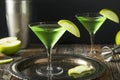 Homemade Green Alcoholic Appletini Cocktail Royalty Free Stock Photo