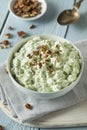 Homemade Green Pistachio Fluff Dessert Royalty Free Stock Photo