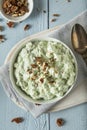 Homemade Green Pistachio Fluff Dessert Royalty Free Stock Photo