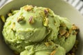 Homemade Green Pistachio Ice Cream Royalty Free Stock Photo