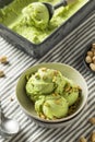 Homemade Green Pistachio Ice Cream Royalty Free Stock Photo