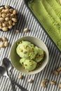 Homemade Green Pistachio Ice Cream Royalty Free Stock Photo