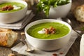 Homemade Green Spring Pea Soup Royalty Free Stock Photo