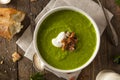 Homemade Green Spring Pea Soup Royalty Free Stock Photo