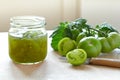 Homemade green tomato jam chutney Royalty Free Stock Photo